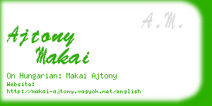 ajtony makai business card